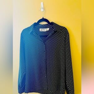 Black and white polka dot Yves St. Clair vintage dress top| size medium |